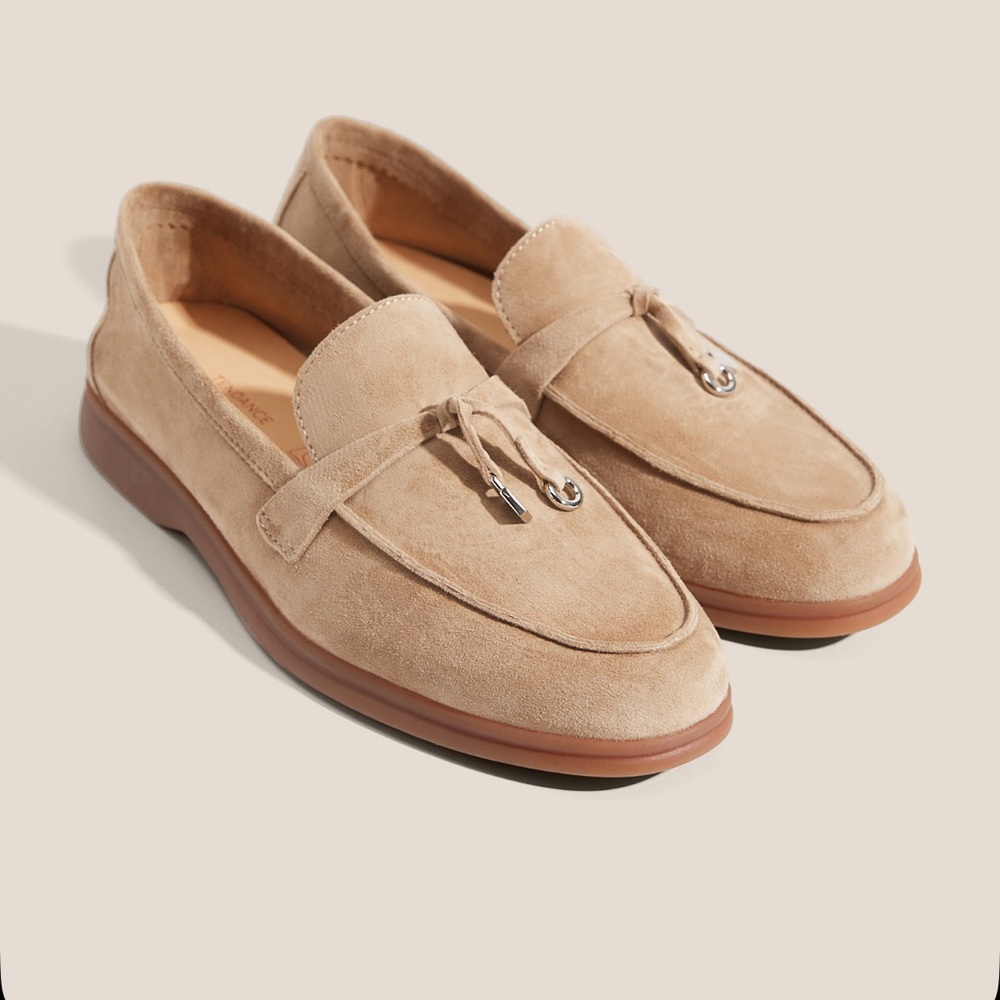 SUEDE CAMEL BROWN WOMENS LOAFERS EUR 39/US 8-8.5